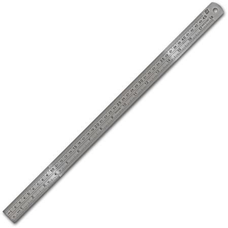 18" Ruler, Stainless Steel No Cork Backing