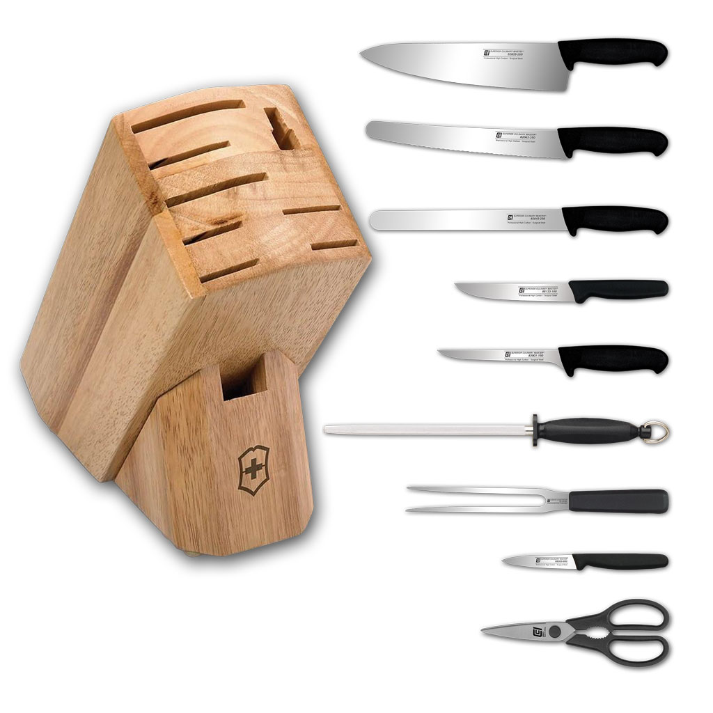 Knife Block with Euro Culinary&trade; Poly Series Knives