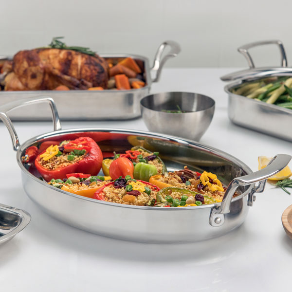 2.6 QT Tri-Ply Oval Roast Pan #2